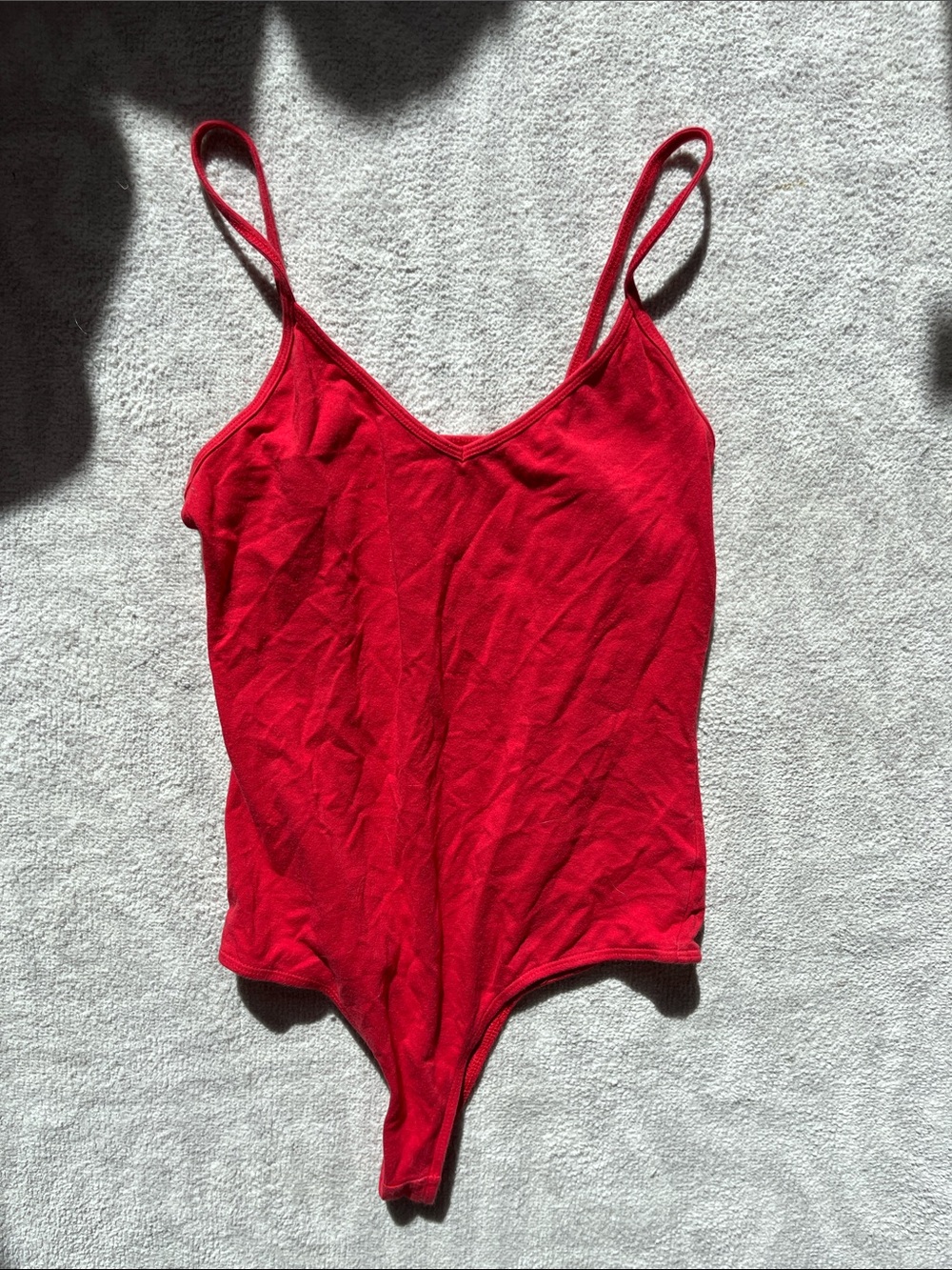 PacSun Red Spaghetti-Strap V-Neck Bodysuit